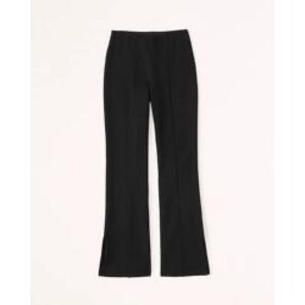 Abercrombie & Fitch Ponte Split-Hem Slim Flare Pants in Black